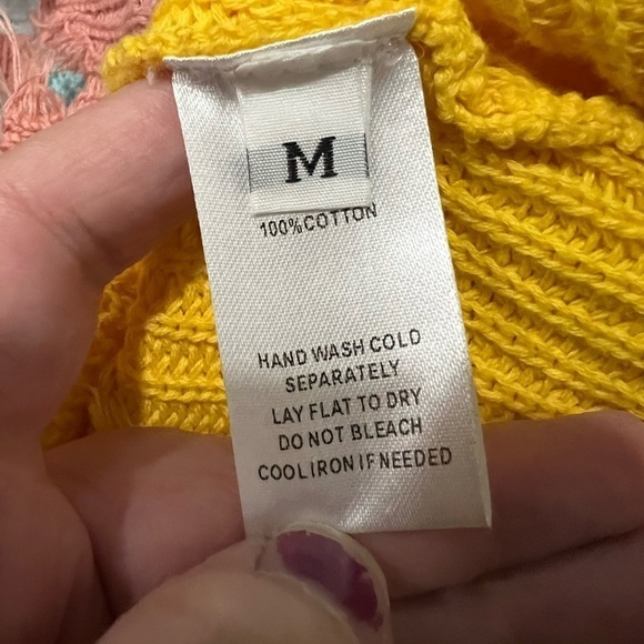 Sandoval Medium Color Block Stripe Raw Hem Long Sleeve V Neck Sweater Top R1 - Picture 5 of 5